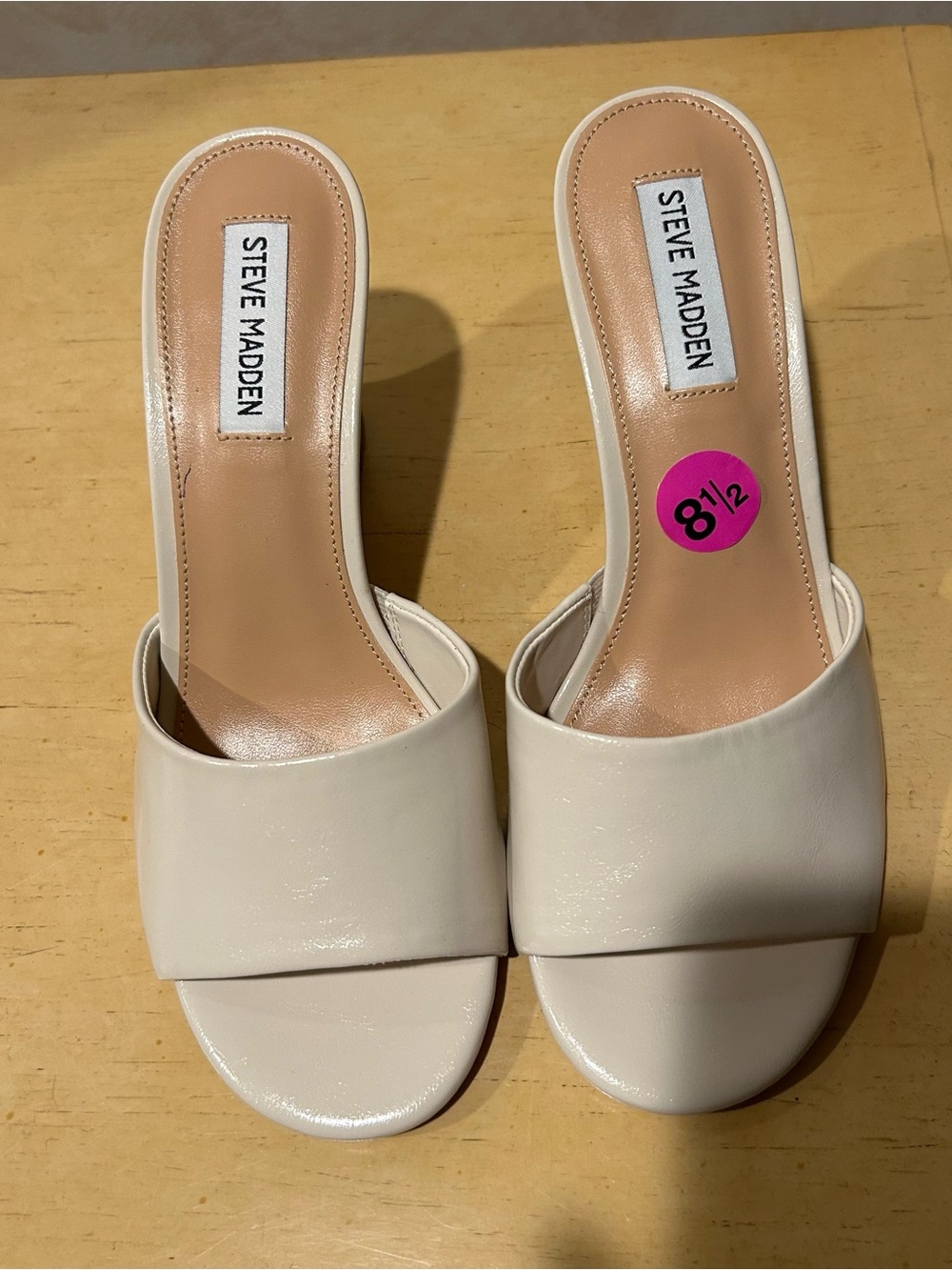 Steve Madden round toe slip on wedge sandal in size 8.5